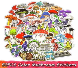 50 PSC Color Mushroom Stickers Toys for Children Anime Sticker for Scrapbook Notebook Laptop Phone Fridge Waterproof Decals Kids G4634366