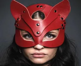 Halloween lädermasker kattkvinnor män maskerad djur halv ansikte rävmask cosplay juldräkt tillbehör nattklubb rekvisita bl5016918