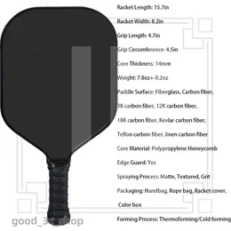 Squash -Schläger Pickleball Paddel Personalisierte Anpassung Bild/S Kohlefaser Thermoforming/Kälte Forming Gurken Ballschläger Racket 176