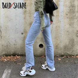 Jeans da donna in grassetto ombra anni '90 grunge vintage pantaloni in denim pantaloni in alto versi