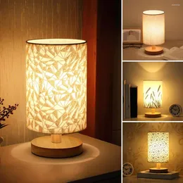 Lampy stołowe lampa lampy LED noc z ciepłym białym światłem nocnym stolikiem USB zasilanym drewnem obok