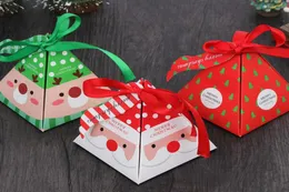 Frohe Weihnachten Süßigkeiten Geschenkspeicherbox Tasche mit Tag Weihnachtsbaum Geschenkbox Pyramid Papierbox Geschenktüte Container Party Hochzeit SU1695937