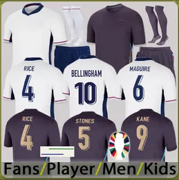 24/25 England skjorta fotbollströjor Bellingham Kane Saka 2024 Englands män kvinnor barn kit fotboll grealish vit ljus sterling rashford sancho eurocup tröja