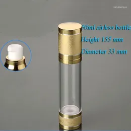 Bottiglie di stoccaggio Capacità FM da 50 ml di bottiglia di lozione in plastica airless con pompa di alta qualità per pacchetto cosmetico