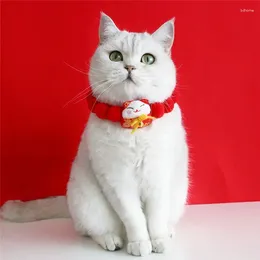 Hundkläder husdjur krage katt plysch boll handgjorda tecknad pendell julklappar år prydnader halsband