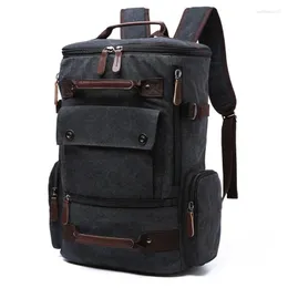 Школьные сумки Винтажные мужчины рюкзак Canvas Casual Bag Man Travel Lavert Naptop Высококачественные многофункциональные рюкзаки