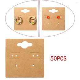 Caschetti per gioielli 50pcs/bocchette per imballaggi set Cards di orecchie di carta piccoli perni da orecchie da 5x5 cm Orecchini per la collana