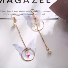 Dangle Ohrringe Zhouyang Drop für Frauen Pufferfly Fairy Elf Asymmetrie Accessoires Ohrgeschenk Girls Fashion Schmuck kbe313