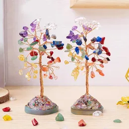 Decorative Flowers 4.7inch Colorful Artificial Crystal Tree Fake Plant For Office Indoor Bedroom Home Room Decor Wedding Decoration Gifts