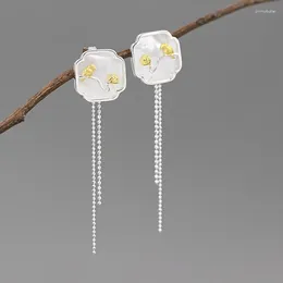 Orecchini doganici S925 Design originale in argento sterling cinese Bird Lotus Cloud Finestra White Shell Nappel