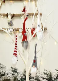 Ozdoby świąteczne dzianinowe tkaniny bez twarzy Doll Kreatywne ozdoby choinki wislarze na paski świąteczne dekoracje HH938230270