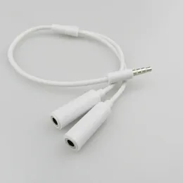 Ny kabel 3,5 mm 1 hane till 2 dubbel kvinnlig ljudkabel för hörlurens headphone mp3 MP4 Stereo Plug -adapter Jack för ljuddelare