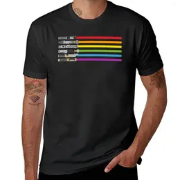 Herrtankstoppar Lightsaber Rainbow T-shirt Blus Svart Grafik Summer Plain White T Shirts Men