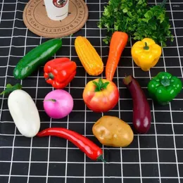 Party -Dekoration 12pcs Simulation Obst und Gemüse Sets Künstlich gefälschter Modell Home Storefront Decor POFORY PROPIES Spielzeug