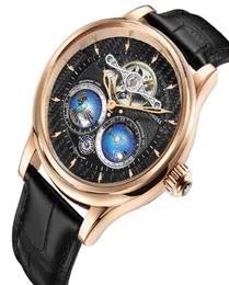 Wristwatches SEAKOSS Fully Automatic Earth Mechanical Watches Men 3D Double Globe Rotating Flywheel Tourbillon Device Male 5ATM5141725