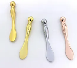 Gold beauty bar face facial mask spoon for cream foundation use Metal Eye cream massage stick Wrinkle Remove Eye Massage Tool Meta7442884