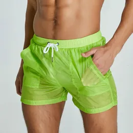 Transparent badkläder simning shorts mens badstammar för män baddräkt seobean baddräkt strandboxare korta trosor zwembroek 240416