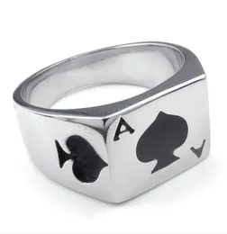 Vendita di gioielli ad anello in acciaio inossidabile da uomo Asso Spade Ace Fashion personalizzato 316L Acciaio inossidabile Ring9636761