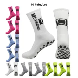 10 Paare/Charge von Unisex -Fußball -Socken Sport -Grip -Socken Nicht -Slip -Basketball -Socken Kleber nicht Slip -Baumwollsocken 240425