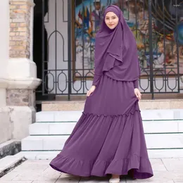 Abbigliamento etnico musulmano generale Abaya Dubai Donne abiti con sciarpa abiti tradizionali vestito di preghiera compleanno