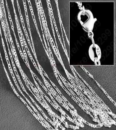 10pcsLot 2mm Figaro Chain 925 Sterling Silver Jewelry Necklace Chains with Lobster Clasps Size 16 18 20 22 24 26 28 30 Inch4768987