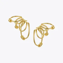 Enfashion Multilayer Circle Ear clipe de brincos para mulheres Earros de rocha de cor dourada sem piercing Jóias de moda E201174 240418