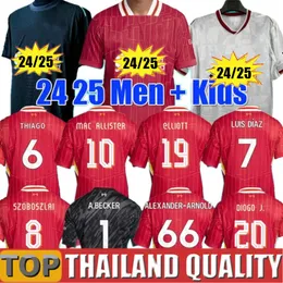 3XL 4XL 23 24 25 MAC Allister 축구 유니폼 Gakpo Darwin 2023 2024 2025 Gravenberch Luis Dlaz Alexander 축구 셔츠 남자 키즈 키트 A.Becker 골키퍼 Pre Match