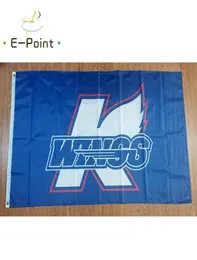 ECHL Kalamazoo Wings Flag 35ft 90cm150cm Decoração de bandeira de poliéster Decoração voando Home Garden Presentes festivos6598872