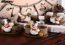 かわいいシェフペッパーボトルの装飾品ホームデコレーションアクセサリーArtesanato Miniaturas Manualidades Kitchen Decoration Resin Crafts Y4567908