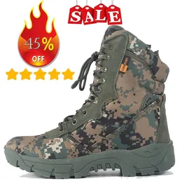 Outdoor -Training Herren Militärtaktische Stiefel hohe Top Desert Army Schuhe Tarnung Kampf Jagdklettern Roboter Wanderschuhe 240429