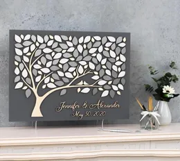 Libro ospite alternativo per gli ospiti del matrimonio in argento 3D personalizzato Libro ospite personalizzato per decorazioni rustiche per arredamento per arredamento per l'arredamento Bridal Altro evento P2300260