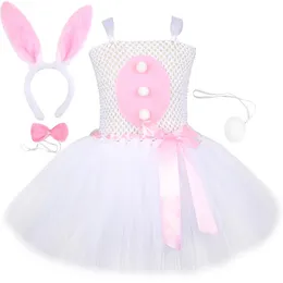 Baby Girls Easter Bunny Tutu Dress for Kids Rabbit Cosplay Costumes Toddler Girl Birthday Party Tulle outfit Holiday kläder 240429