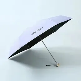2024 Ultra-Light 50% de guarda-chuvas ensolaradas guarda-chuvas dobráveis ​​mini-bolso guarda
