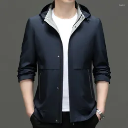 Herrjackor 2024 Autumn Hoodie Jacket Slim Fit Middle Age Fashion Trend mångsidig