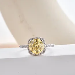 Pierścienie klastra 3 pierścień moissanite z certyfikatem GRA Soild Sterling Sliver Pass Test Diamond Test Kobieta Dating Prezent Rozmiar 5-9