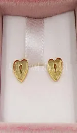 Jóias de urso 925 Brincos de prata esterlina Estuda San Valentine Gold Vermeil Brincos se encaixam no estilo europeu de estilo 0153030003160279