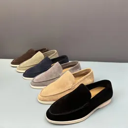 Designer shoes summer walk loafers Flat Heel Casual Shoes loro mens tasman vintage loafers suede dress shoe piano Genuine Leather Pianaa sneakers