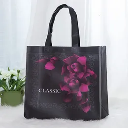 Einkaufstasche mit großer Kapazität weiblicher Einkaufstasche Nicht -Stoff Rose Blume Eco Wiederverwendbares Beutel Reisen Aufbewahrung Frauen Handtasche 240430
