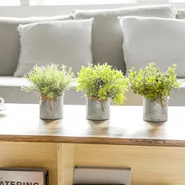 Flores decorativas 3pcs de mesa de mesa de mesa resistente e realista em vasos simulados para restaurantes