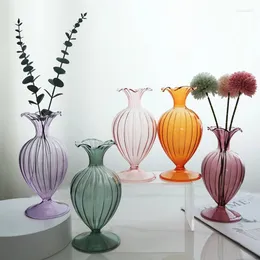 Vase Nordic Clear Big Belly Vase Creative Flower DecorativeGlass Bottles Wedding Centerpieces家庭装飾装飾