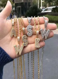 Bling Savage Lettere iniziali Collana per donne in acciaio inossidabile 26 AZ Pendant Shiny Out Chain Necklace Hip Hop Men Jewelry49022893195380