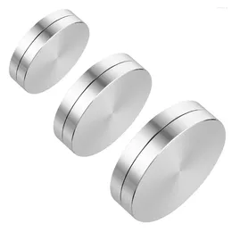 Kök förvaring 3 st skitspelare runda runda aluminium cirkel skiv glas toppar adapter tallrik anti rost legering