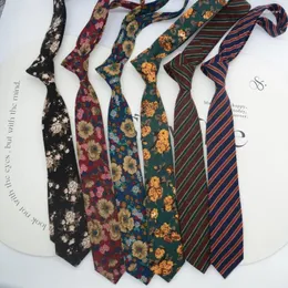 Yay Ties 6cm genişlik Çiçek Çiçek Kravatları Erkekler için Pamuk Çizgili Boyun Gömlek Elbise Aksesuarlar Genç Kızlar Çocuk Günlük Neckwear Yumuşak Cravate