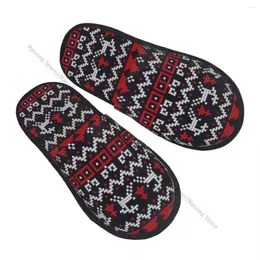 Slippers Indoor Christmas Knitting Sweater Pattern Warm Home Plush Soft Fluffy