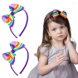 Acessórios para o cabelo NCMAMA Fashion Rainbow Bow Head Bands For Women Girls Cute Bands Bandas Crianças Crianças Cosplay