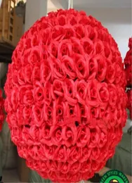 23 quot Искусственное шифрование розовое шелковое цветочное мяч, висящие поцелуя шарики Большой размер для свадебных декораций 10 цветовых декора8228342