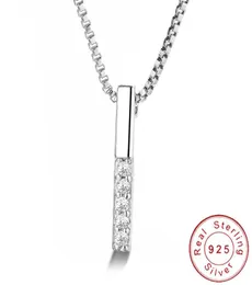 Solid Solid 925 Sterling Sterling Vertical Vertical Collana femmina a catena da 2 mm Clavicole senza collo Clavicella Kolye SN0416648675