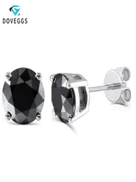 Doveggs Sterling Solid 925 Silver 2Ctw 65mm Black Moissanite Diamond StudEarrings for Women Push Back Earing Jewelry CJ199710043