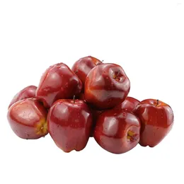 زخرفة الحفلات 12PCS محاكاة حمراء الأرضية الأرضية الثعبان الثعابين الفاكهة الاصطناعية لذيذة الطراز التفاح المزيف الدعائم العطلة