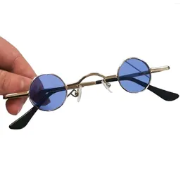 Occhiali da sole piccoli chic ghironi rotondi in metallo vintage in metallo hippie occhiali da sole per la pesca da viaggio sportivo ciclismo